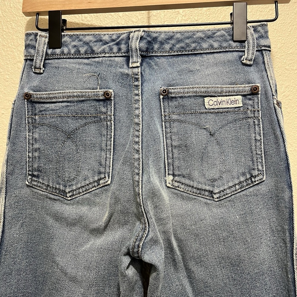 Calvin Klein VTG Women Straight Leg Jeans High Waist Straight Leg 22x26 Altered* - Picture 2 of 10